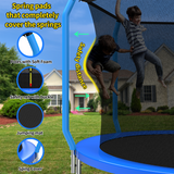 Mersco 8FT Trampoline with Enclosure Net,Swing Set, Outdoor Trampoline with Basketball Hoop for Kid,1320 LBS Trampoline with Swing Set for Backyard,Birthday & Holiday Gifts for Kids,Blue