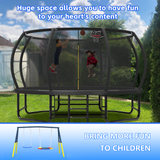 Mersco 14FT Heavy Duty Trampoline with Enclosure Net & Swing Set Outdoor Big Trampoline for Backyard, Kids Trampoline with Basketball Hoop, 1320LBS Capacity (Multicolor)