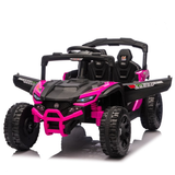 Cirui 24V Ride on Car UTV with Remote Control,2WD Ride on Toys Electric Car for Kids with High Chassis,Kid Toys UTV Cars with Anti-Collision Bar for Chliden Christmas & Birthday Gift,Pink
