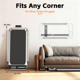 Cirui 3 in 1 Walking Pad Under Desk Treadmill with Incline,2.5 HP Portable Walking with Pad Handle Bar,265 Lbs Foldable Treadmills with Remote Control & LED Display for Office Home Use,Grey