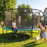 MERSCO 14FT Green Pumpkin Trampoline - All-Weather Backyard Fun