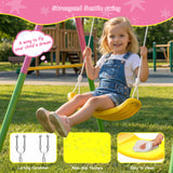 MERSCO 2-in-1 Double Swing Set with Pink Saucer and Belt Seat