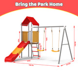 MERSCO Heavy-Duty Outdoor Swing Set & Playset with Slide