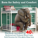 Netrum Twin over Twin Bunk Beds,Twin Bunk beds with Ladder & Guardrail,Metal Bunk Beds Frame with Bottom Storage Space for Adults Bedroom,Dorm,Guest Room,White