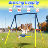 Mersco Swing Set for Backyard with Stand, Swing Heavy Duty 440lbs Metal Outdoor Swing Stand for Playground, Backyard Playset,Halloween,Yellow