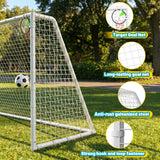 MERSCO 12x18FT Rectangular Trampoline with Patent No-Gap Enclosure Net & 16x7FT Soccer Goal Post Set, Heavy-Duty Backyard Sports Arena Training Combo for Kids, Teens & Adults