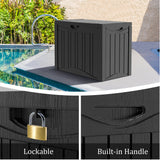 CIRUI 45 Gallon Double-Wall Resin Deck Box - Lockable Waterproof Outdoor Storage Box, 515lbs Capacity & Doubles as Seating for Patio Furniture - Garden Tools, Pool Accessories (Black)