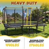 MERSCO 9x15 FT Heavy-Duty Rectangle Trampoline Park