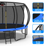 MERSCO 16FT Blue Pumpkin Trampoline - Giant Backyard Fun for All