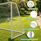 MERSCO 16FT Pumpkin Trampoline with Safety Enclosure Net, Basketball Hoop & 16x7FT Soccer Goal Post Set, All-Weather Backyard Sports Combo Training Center for Kids & Adults