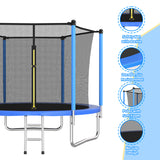 MERSCO 8FT Blue Trampoline with High-Density PVC Spring Cover