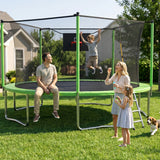 MERSCO 14FT Green Trampoline with 1320LBS Capacity & Soft Backboard