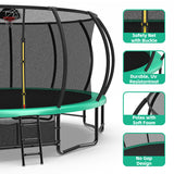 Trampolín grande de 15 pies para patio trasero con revestimiento antioxidante