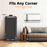 Cirui 3 in 1 Walking Pad Under Desk Treadmill with Incline,2.5 HP Portable Walking with Pad Handle Bar,265 Lbs Foldable Treadmills with Remote Control & LED Display for Office Home Use,Black