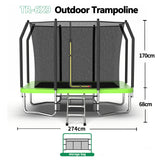 Outdoor Rectangular Trampoline 6FT x 9FT,Recreational Trampolines with Enclosure Net and Ladder