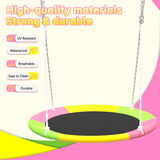 Mersco Swing Set for Backyard with Stand, Swing Heavy Duty 440lbs Metal Outdoor Swing Stand, 38" Saucer Swing for Playground, Backyard Playset,pink