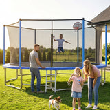 MERSCO 16FT Blue Trampoline - The Ultimate Backyard Party Size
