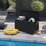 Cirui 72 Gallon Outdoor Storage Box with Lockable Lid, Waterproof & UV Resistant Patio Plastic Deck Box with Side Handles, Home Storage Box for Patio, Cushions,Toys, Black
