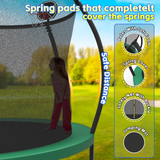 Mersco 10FT Heavy Duty Trampoline with Enclosure Net & Swing Set Outdoor Big Trampoline for Backyard, Kids Trampoline with Basketball Hoop, 960LBS Capacity (Green)