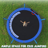 MERSCO 14FT Blue Trampoline with Soft Backboard Basketball Hoop & Ladder