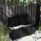 Cirui 72 Gallon Outdoor Storage Box with Lockable Lid, Waterproof & UV Resistant Patio Plastic Deck Box with Side Handles, Home Storage Box for Patio, Cushions,Toys, Black