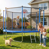 MERSCO 12FT Blue Trampoline - Reinforced Frame for Extreme Backyard Play