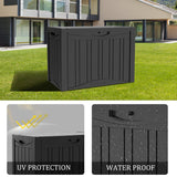 CIRUI 45 Gallon Double-Wall Resin Deck Box - Lockable Waterproof Outdoor Storage Box, 515lbs Capacity & Doubles as Seating for Patio Furniture - Garden Tools, Pool Accessories (Black)