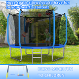 Mersco 10FT Trampoline with Enclosure Net,Swing Set, Outdoor Trampoline with Basketball Hoop for Kid,1320 LBS Trampoline with Swing Set for Backyard,Birthday & Holiday Gifts for Kids,Blue