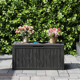 Cirui 72 Gallon Outdoor Storage Box with Lockable Lid, Waterproof & UV Resistant Patio Plastic Deck Box with Side Handles, Home Storage Box for Patio, Cushions,Toys, Black