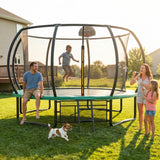 MERSCO 12FT Green Pumpkin Trampoline with Basketball Hoop