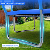 Mersco 14ft Trampoline for Kids & Adults with Enclosure Net, Basketball Hoop, Ladder,1320LBS Capacity Heavy-Duty Rebounder Trampoline Set for Backyard/School (Blue)