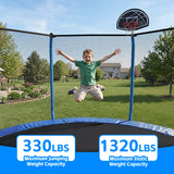 MERSCO 12FT Blue Super Series Trampoline - Safety Curved Pole Design