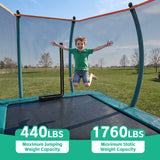 MERSCO 8x14FT Premium Rectangle Trampoline - Natural Green Edition