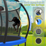 Mersco 16FT Heavy Duty Trampoline with Enclosure Net & Swing Set Outdoor Big Trampoline for Backyard, Kids Trampoline with Basketball Hoop, 1320LBS Capacity (Blue)
