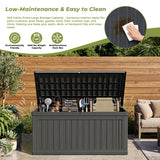 MERSCO 260 Gallon Jumbo Double-Wall Resin Deck Box - Black