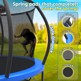 Mersco 14FT Heavy Duty Trampoline with Enclosure Net & Swing Set Outdoor Big Trampoline for Backyard, Kids Trampoline with Basketball Hoop, 1320LBS Capacity (Blue)