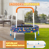 MERSCO 28" Deep Blue Printed Toddler Trampoline with Padded Safety Handle
