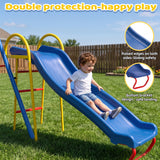 MERSCO 6 in 1 Backyard Swing Set for Kids with Basketball Hoop, Seesaw, Slide & 3 Adjustable Swings - 630lbs Capacity Heavy Duty Metal Outdoor Playground Set