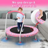 Mersco 36" Trampoline for Kids Indoor Trampoline with Handle for 2+ Years Kids,Pink