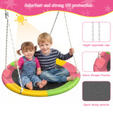MERSCO 2-in-1 Double Swing Set with Pink Saucer and Belt Seat