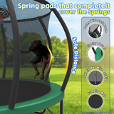 Mersco 14FT Heavy Duty Trampoline with Enclosure Net & Swing Set Outdoor Big Trampoline for Backyard, Kids Trampoline with Basketball Hoop, 1320LBS Capacity (Green)