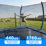 MERSCO 10x16FT Blue Professional Rectangle Trampoline with Safety Enclosure