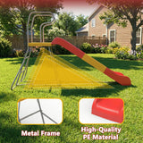 MERSCO Kids Plastic Slide with Ladder,Indoor Outdoor Playground Freestanding Playset Slide,Backyard Playset Trampoline Swing Slide for Boys and Girls Birthday,Children's Day gifts