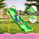 MERSCO 3-in-1 Heavy Duty Outdoor Swing Set with Slide - Pink