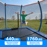 MERSCO 8x14FT Professional Rectangle Trampoline - Blue Athlete Edition