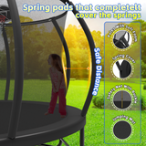 Mersco 16FT Heavy Duty Trampoline with Enclosure Net & Swing Set Outdoor Big Trampoline for Backyard, Kids Trampoline with Basketball Hoop, 1320LBS Capacity (Black)