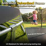 MERSCO 15FT Heavy Duty Outdoor Trampoline with Enclosure Net - Black Green