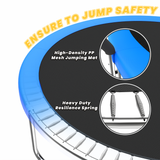 Mersco 14ft Trampoline for Kids and Adults,Pumpkin Outdoor Trampoline with Enclosure and Net,Kids Trampoline 1320lbs Loading,Birthday Gifts,Blue