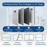 Netrum Twin over Twin Bunk Bed with Trundle for,Twin Bunk beds with Ladder & Guardrail,Triple Metal Bunk Beds Frame with Bottom Storage Space for Adults Bedroom,Dorm,Guest Room,White