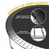 Mersco 14ft Trampoline for Kids and Adults, Pumpkin Outdoor Trampoline with Enclosure and Net, Kids Trampoline 1320lbs Loading,Birthday Gifts,Black